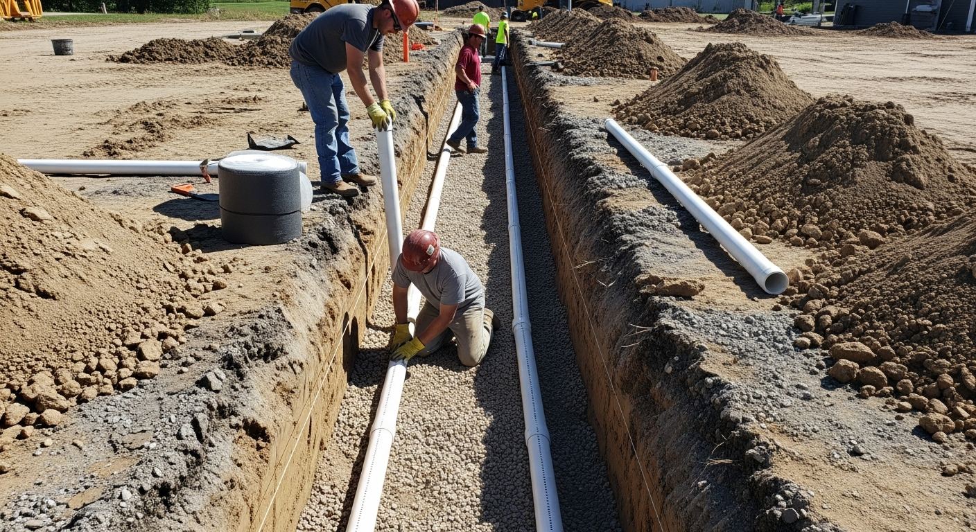 Travaux d'excavation pour fosse septique a Newport
