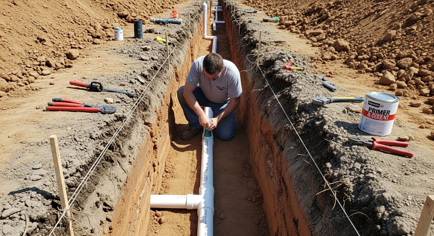 Travaux d'excavation pour fosse septique a Eastman