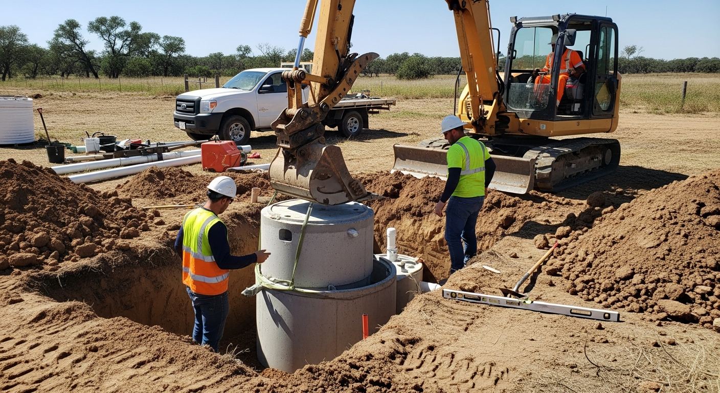 Travaux d'excavation pour fosse septique a Sainte-Cécile-de-Lévrard
