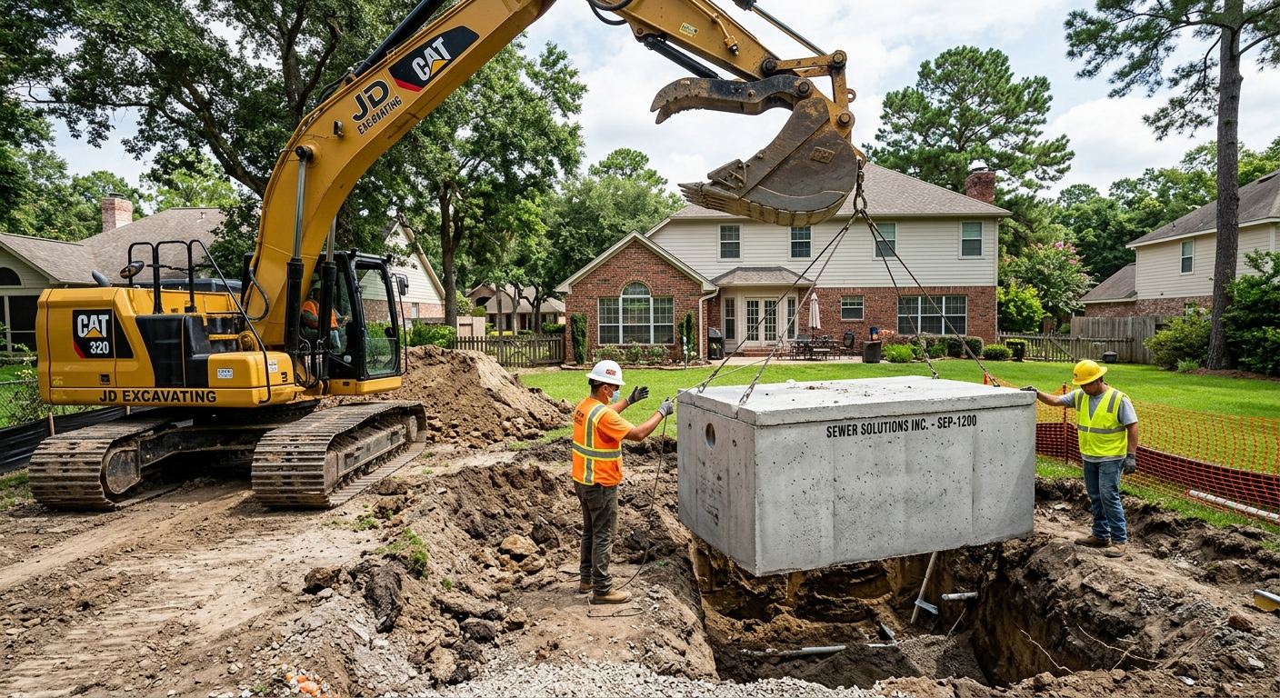 Machinerie lourde — travaux fosse septique a Saint-Samuel
