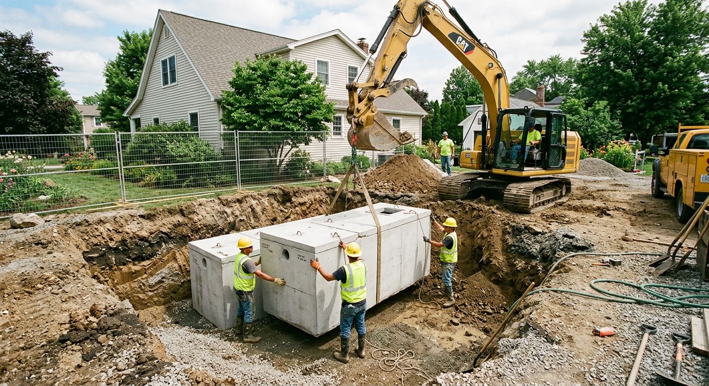 Installation de fosse septique a Villeroy, Quebec