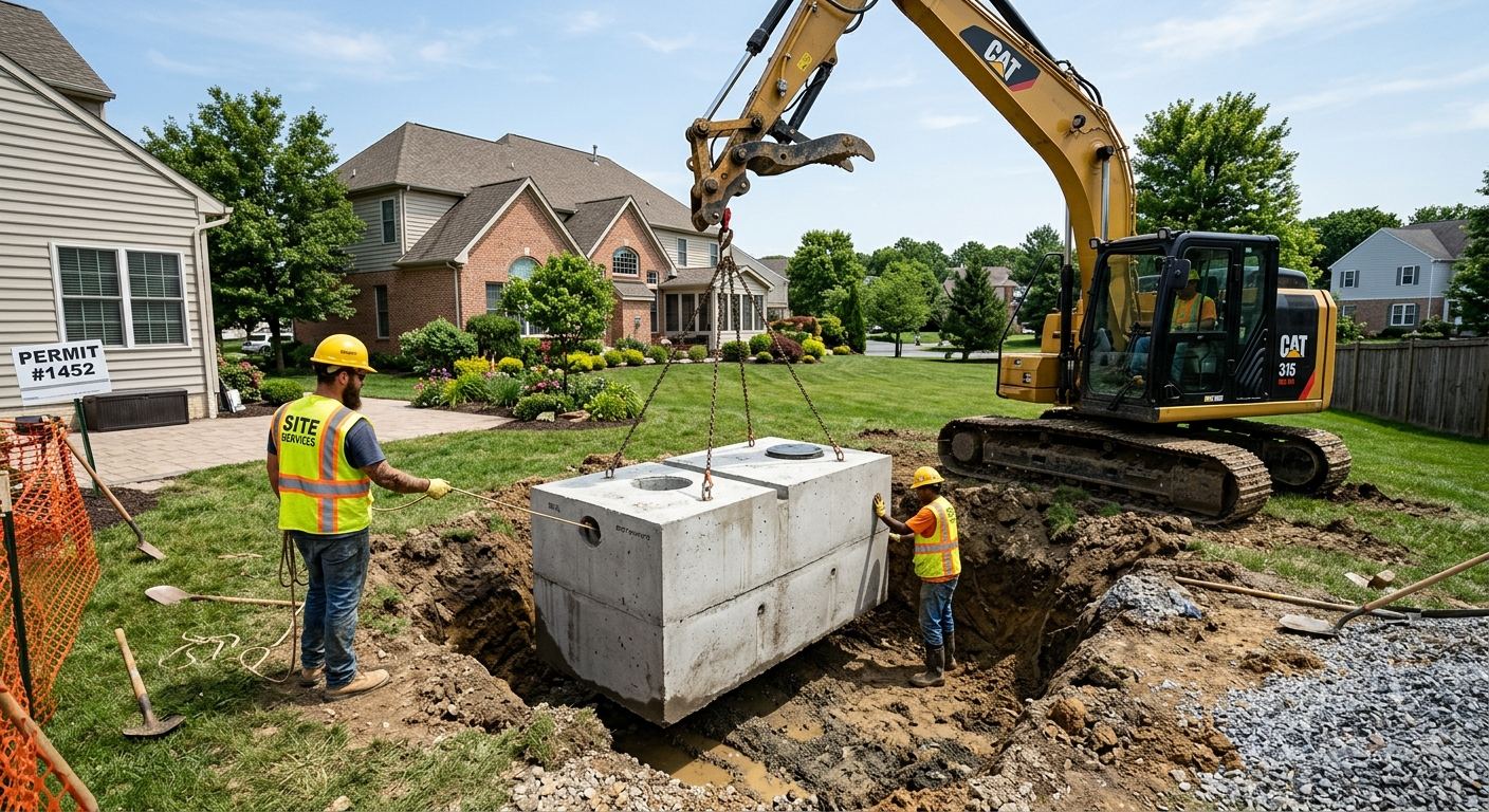 Installation de fosse septique a Saint-Pascal, Quebec