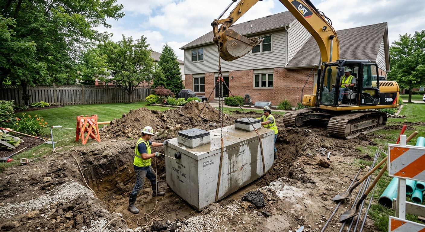 Installation de fosse septique a Saint-Christophe-d'Arthabaska, Quebec