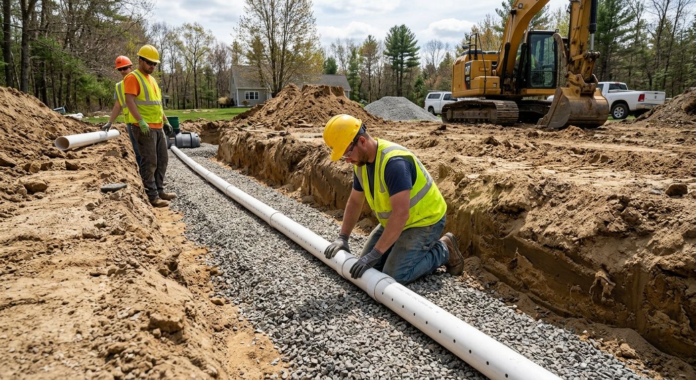 Machinerie lourde — travaux fosse septique a Ascot Corner