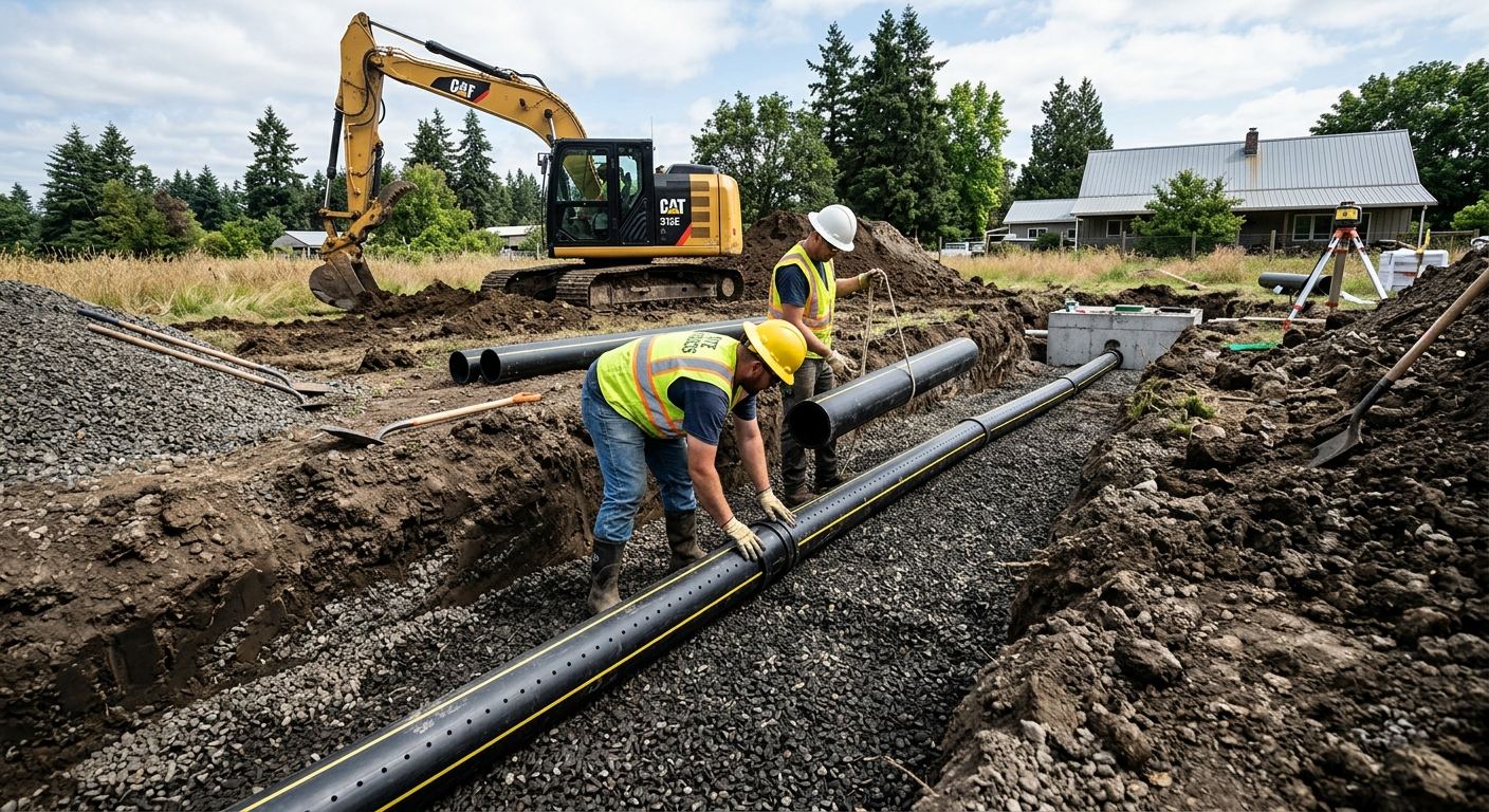Installation de fosse septique a Frontenac, Quebec