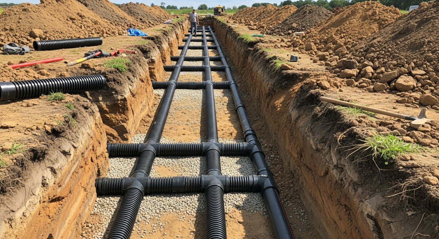 Travaux d'excavation pour fosse septique a Brigham