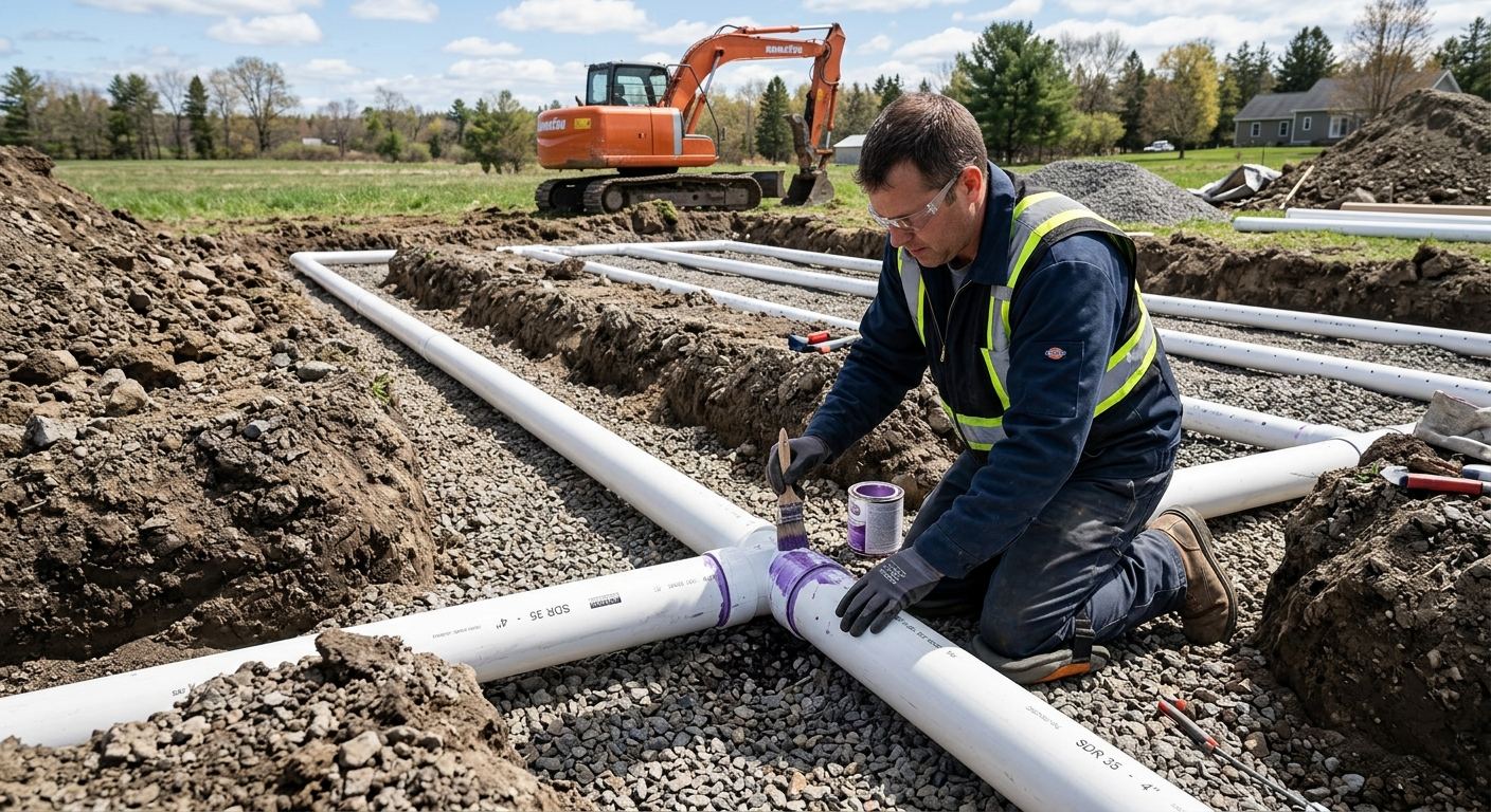 Machinerie lourde — travaux fosse septique a Matagami